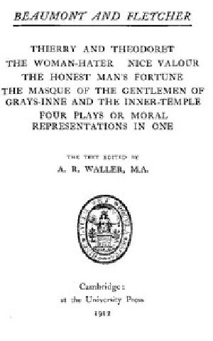 [Gutenberg 50096] • Beaumont and Fletcher's Works, Vol. 10 of 10